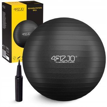 М'яч для фітнесу (фітбол) 4FIZJO 55 см Anti-Burst Black (P-5907739316257) 50004405 фото