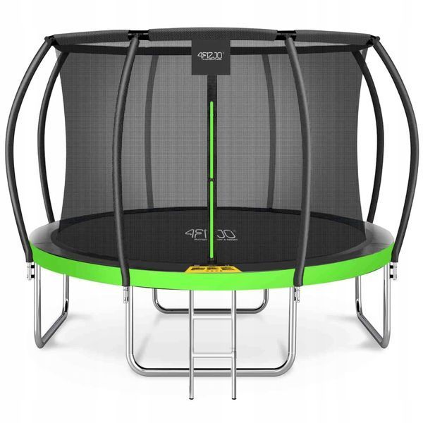 Батут із внутрішньою сіткою 4FIZJO PRO 12FT 374 см Black/Green (P-5907739314185) 50004873 фото
