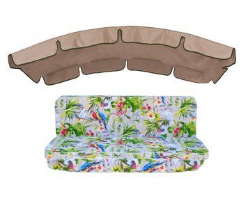 Комплект подушок для гойдалки eGarden Loros Rojo 180x110x6 кавовий тент 120x210 4761 фото