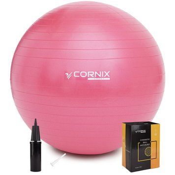 М'яч для фітнесу (фітбол) Cornix 55 см Anti-Burst XR-0017 Pink 50003808 фото