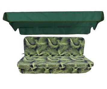 Комплект подушок для гойдалки eGarden KENTIA 170x110x6 темно-зелений тент 120х200 5254 фото