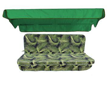Комплект подушок для гойдалки eGarden KENTIA 170x110x6 зелений тент 120х200 5254 фото