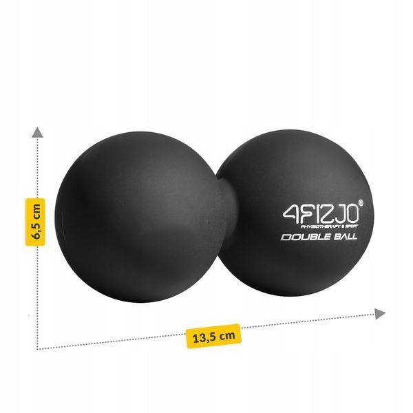 Масажний м'яч подвійний 4FIZJO Lacrosse Double Ball 6.5 x 13.5 см Black (P-5907222931226) 50001372 фото