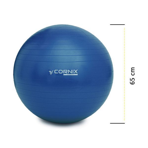 М'яч для фітнесу (фітбол) Cornix 65 см Anti-Burst XR-0021 Blue 50003812 фото