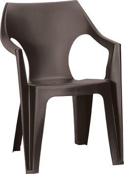 Стул садовый пластиковый Keter Dante low back, коричневый 935345420 фото