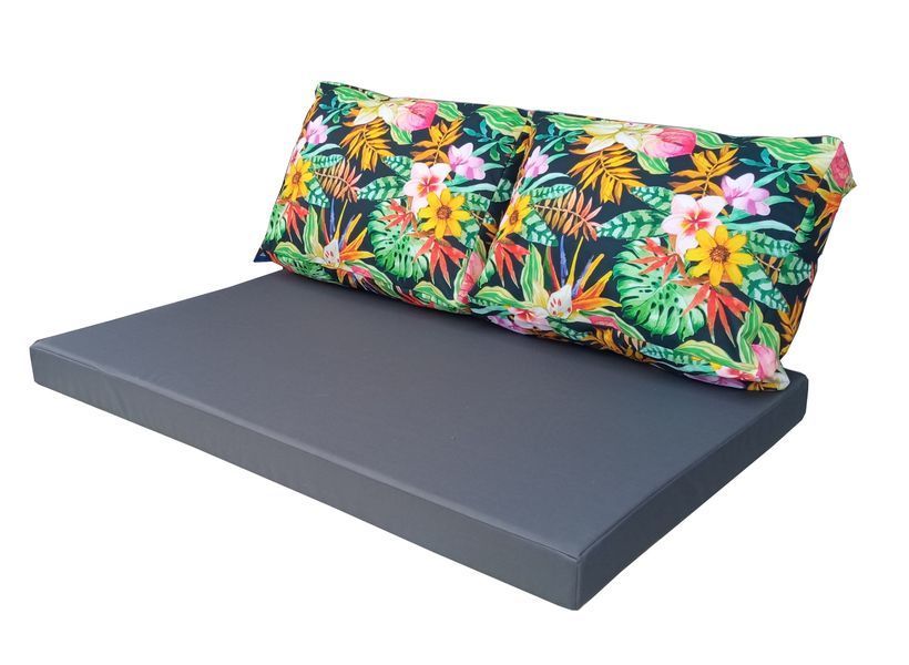 Комплект водовідштовхуючих подушок для палет-дивана eGarden FLORAL 120x80x10/120x60x20 5201 фото