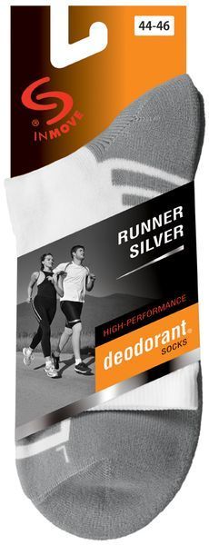 Носки InMove RUNNER DEODORANT SILVER black/grey (35-37) 15228 фото