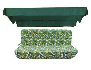 Комплект подушок для гойдалки eGarden ONA VERDE 170x110x6 темно-зелений тент 120х200 5258 фото