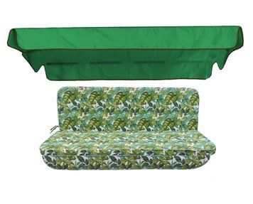 Комплект подушок для гойдалки eGarden ONA VERDE 170x110x6 зелений тент 120х200 5258 фото