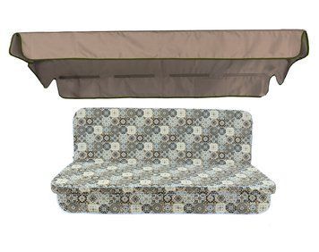 Комплект подушок для гойдалки eGarden GRES GRIS 170x110x6 кавовий тент 120х200 5260 фото