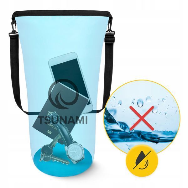 TSUNAMI Dry Pack 20 л водонепроницаемый небесно-голубой герметичный пакет (P-5905973400022) 50004939 фото