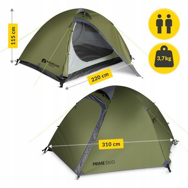 Намет туристичний Mountain Goat Prime Duo 2-місний Olive (P-5905973406567) 50005560 фото