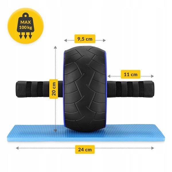 Ролик (гимнастическое колесо) для пресса 4FIZJO Ab Wheel XL Черный/Синий (P-5907739314437) 50003695 фото