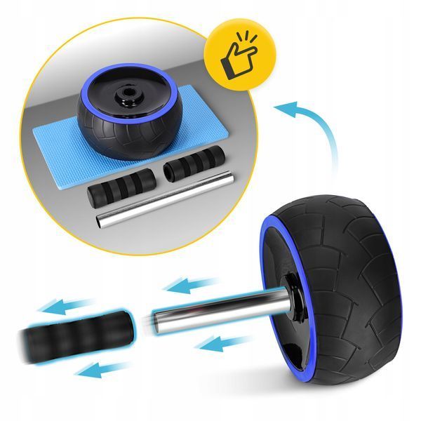 Ролик (гимнастическое колесо) для пресса 4FIZJO Ab Wheel XL Черный/Синий (P-5907739314437) 50003695 фото