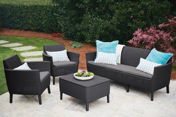 Комплект садовой мебели Keter Salemo 3 seater set, графит - прохладный серый 1231455882 фото