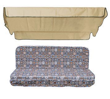 Комплект подушек для качелей eGarden Ceramica 170х110х6 бежевый тент 120х200 5044 фото