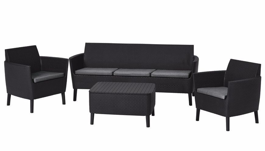 Комплект садових меблів Keter Salemo 3 seater set, графіт - прохолодний сірий 1231455882 фото