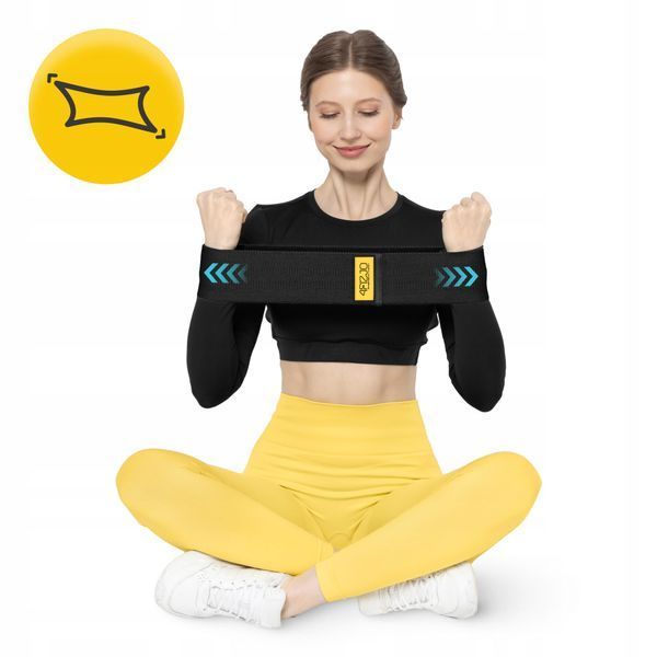 Резинка для фітнесу та спорту із тканини 4FIZJO Hip Band 10-15 кг Black/Yellow (P-5907739310309) 50001899 фото