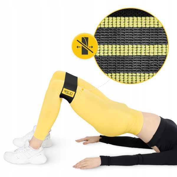 Резинка для фітнесу та спорту із тканини 4FIZJO Hip Band 10-15 кг Black/Yellow (P-5907739310309) 50001899 фото