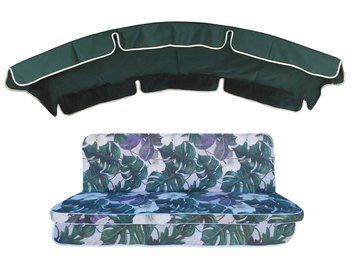 Комплект подушок для гойдалки eGarden Orchid 170x110x6 зелений округлий тент 120x210 5042 фото