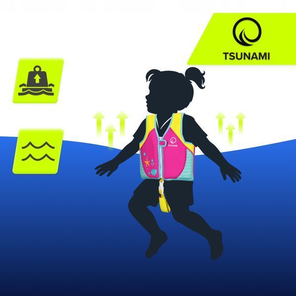 Жилет для плавания TSUNAMI детский 2-3 года розовый (P-5905973406741) 50005564 фото