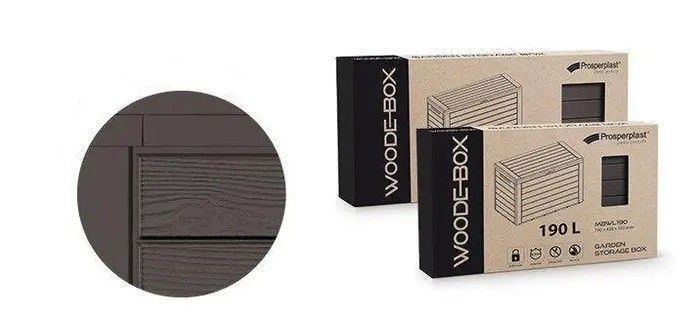 Ящик для наружного хранения PROSPERPLAST WOODEBOX 190 л, коричневый 1650588600 фото
