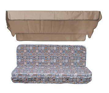 Комплект подушок для гойдалки eGarden Ceramica 170x110x6 кавовий тент 120x200 5044 фото