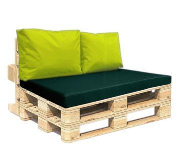 Комплект подушек для паллет-дивана eGarden Premium texsilk 120x80x10 зелёный/салатовый 5180 фото