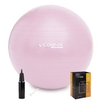 М'яч для фітнесу (фітбол) Cornix 55 см Anti-Burst XR-0361 Light Pink 50005262 фото