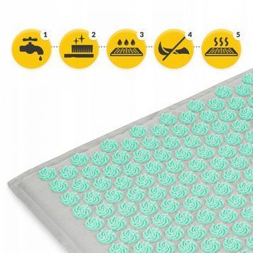 Килимок акупунктурний з подушкою 4FIZJO Eco Mat Аплікатор Кузнєцова Grey/Mint (P-5907739312181) 50003067 фото