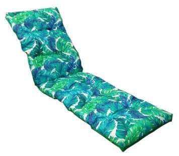 Матрас для шезлонга водовідштовхуючий eGarden BLUE LEAVES 195x58x8 стьобаний 5309 фото