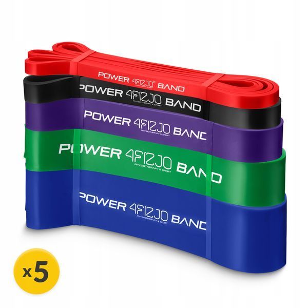 Еспандер-петля 4FIZJO Power Band 6-46 кг резина для фітнесу і спорту, набір 5 шт Mix (P-5907222931561) 50001355 фото