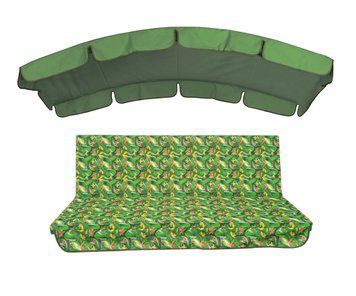 Комплект подушек для качелей водоотталкивающий eGarden KOLIBRI 180x110x6 зеленый тент 120x210 5183 фото