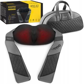 Накидка-масажер 4FIZJO Shiatsu Luxury+ для шиї та спини, акумуляторний Grey (P-5907739319104) 50004765 фото