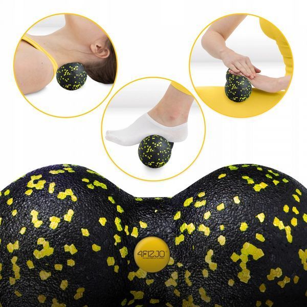Масажний м'яч подвійний 4FIZJO EPP DuoBall 08 Black/Yellow (P-5907222931301) 50001916 фото