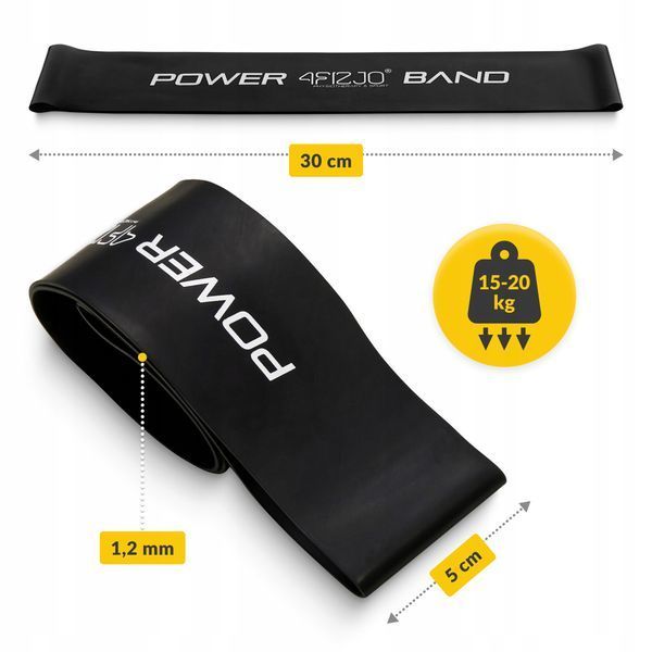 Резинка для фітнесу 4FIZJO Mini Power Band 1.2 мм 15-20 кг Black (P-5907222931622) 50001398 фото
