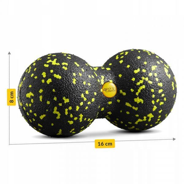 Масажний м'яч подвійний 4FIZJO EPP DuoBall 08 Black/Yellow (P-5907222931301) 50001916 фото