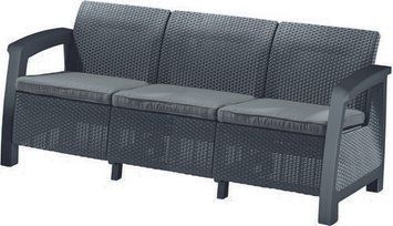 Софа садова пластикова Keter Bahamas love seat max, графіт - прохолодний сірий 897959374 фото