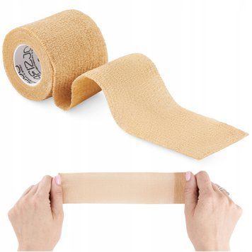 Когезійний бинт-бандаж 4FIZJO Cohesive Bandage 5 см x 4.5 м еластичний, самоклеючий Beige (P-5905973400855) 50005470 фото