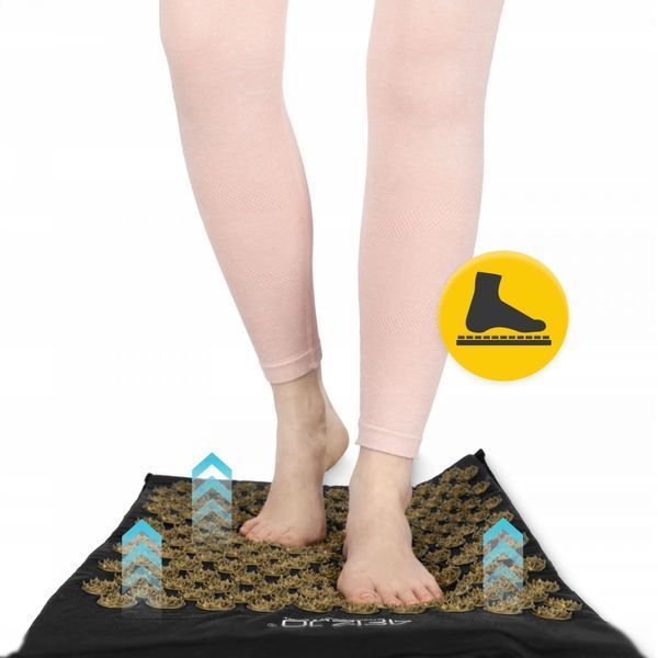 Килимок акупунктурний з подушкою 4FIZJO Ergo Mat Аплікатор Кузнєцова Black/Gold (P-5907739313881) 50004381 фото