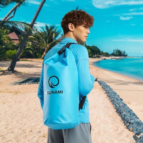 TSUNAMI Dry Pack 30 л водонепроницаемый небесно-голубой герметичный пакет (P-5907739313270) 50003739 фото