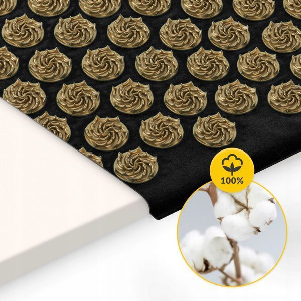 Килимок акупунктурний з подушкою 4FIZJO Ergo Mat Аплікатор Кузнєцова Black/Gold (P-5907739313881) 50004381 фото