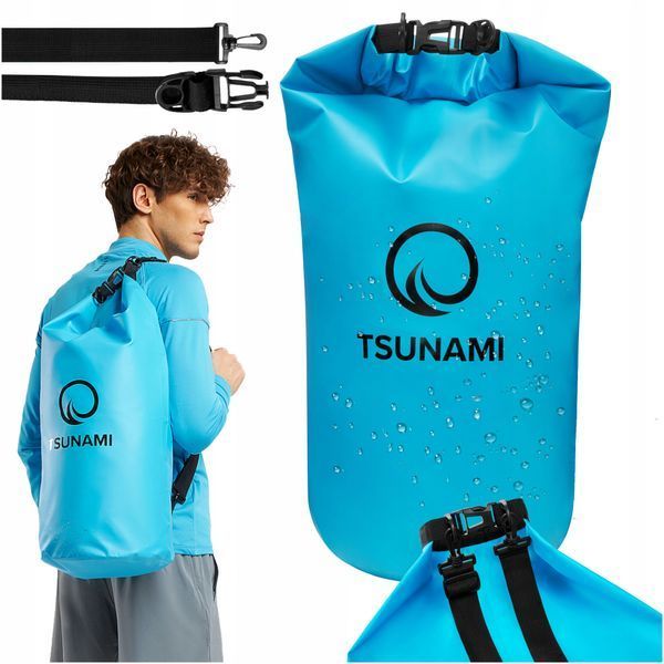 TSUNAMI Dry Pack 30 л водонепроницаемый небесно-голубой герметичный пакет (P-5907739313270) 50003739 фото