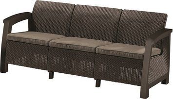 Софа садова пластикова Keter Bahamas love seat max, коричнева 897959377 фото