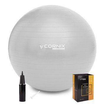 М'яч для фітнесу (фітбол) Cornix 75 см Anti-Burst XR-0365 Silver 50005266 фото