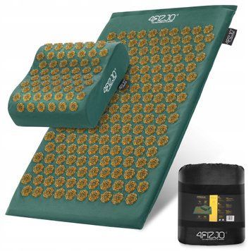 Килимок акупунктурний з подушкою 4FIZJO Ergo Mat Аплікатор Кузнєцова Navy Green/Gold (P-5907739315076) 50004382 фото