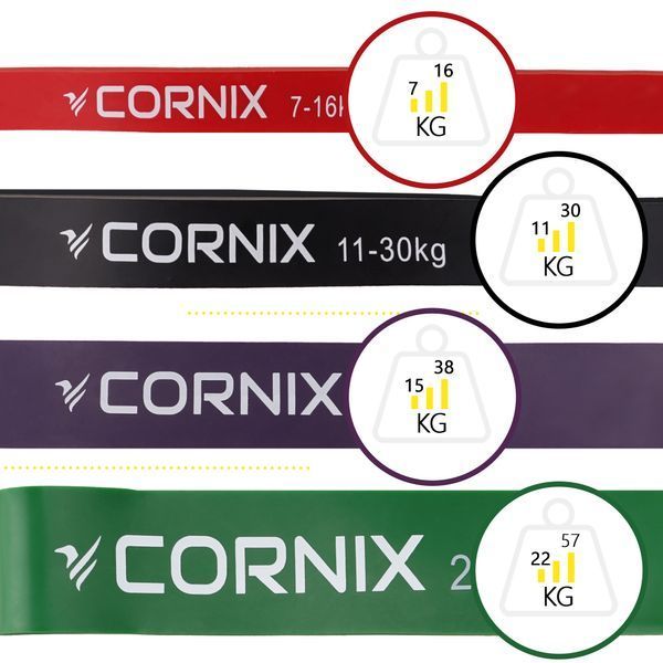 Расширитель петли Cornix Power Band 7-57 кг (резина для фитнеса и спорта) набор из 4 шт XR-0088 50004073 фото