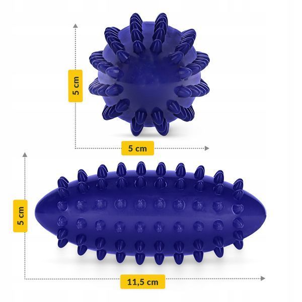 Огуречный массажный мяч 4FIZJO Spike Bean 11,5 x 5 см синий (P-5905973403306) 50005623 фото