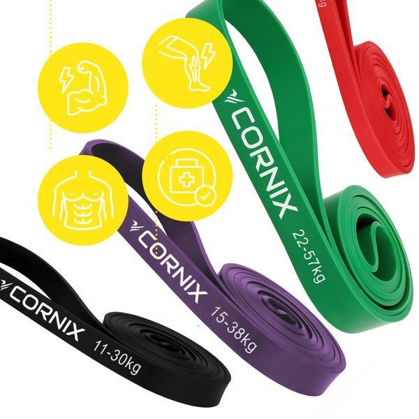 Расширитель петли Cornix Power Band 7-57 кг (резина для фитнеса и спорта) набор из 4 шт XR-0088 50004073 фото