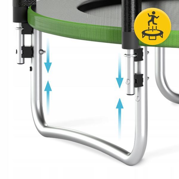 Батут із зовнішньою сіткою 4FIZJO Classic 8FT 252 см Black/Green (P-5907739314123) 50005371 фото